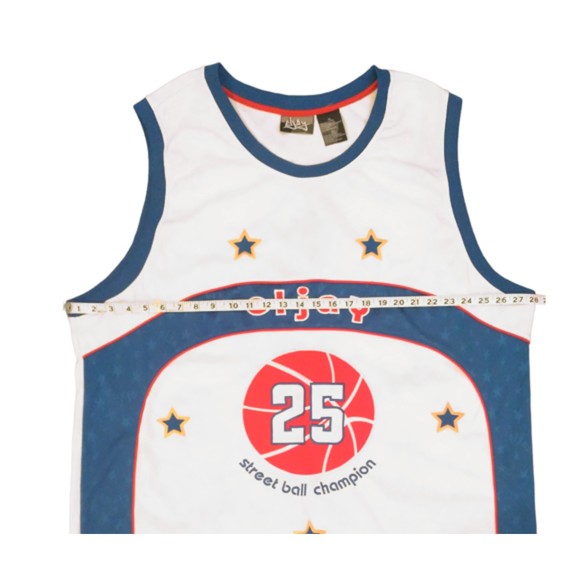Eljay Throwback Classics Street Ball Champion White Blue Red Jersey Size XL - Picture 7 of 9